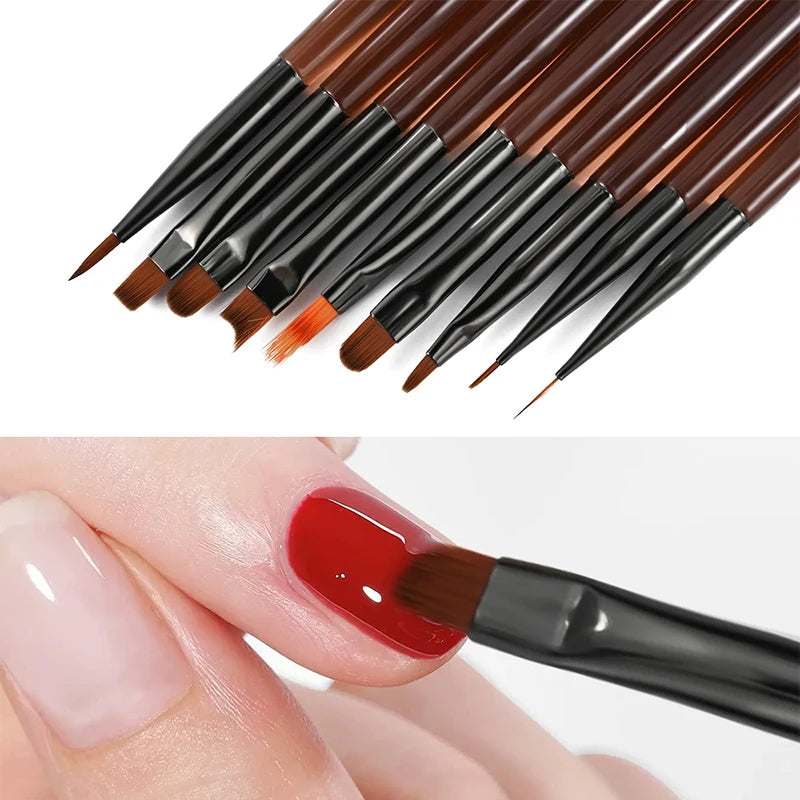 9-Piece Acrylic Nail Art Brush Set – UV Gel & Carving Pens Nail Art Brush Set Axl