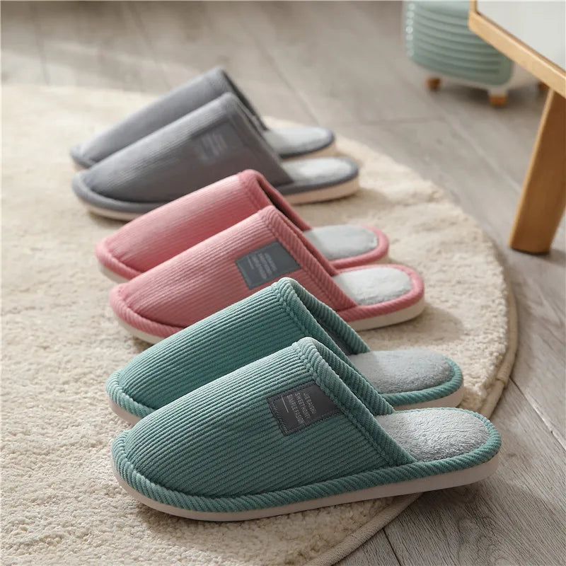 Men's Anti-Slip Cotton Slippers – Soft Sole Indoor House Shoes Men's Indoor Slippers Axl
