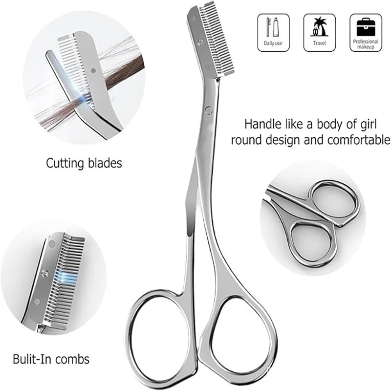 Eyebrow Scissors & Grooming Kit with Comb – Men & Women Eyebrow Grooming Kit Axl