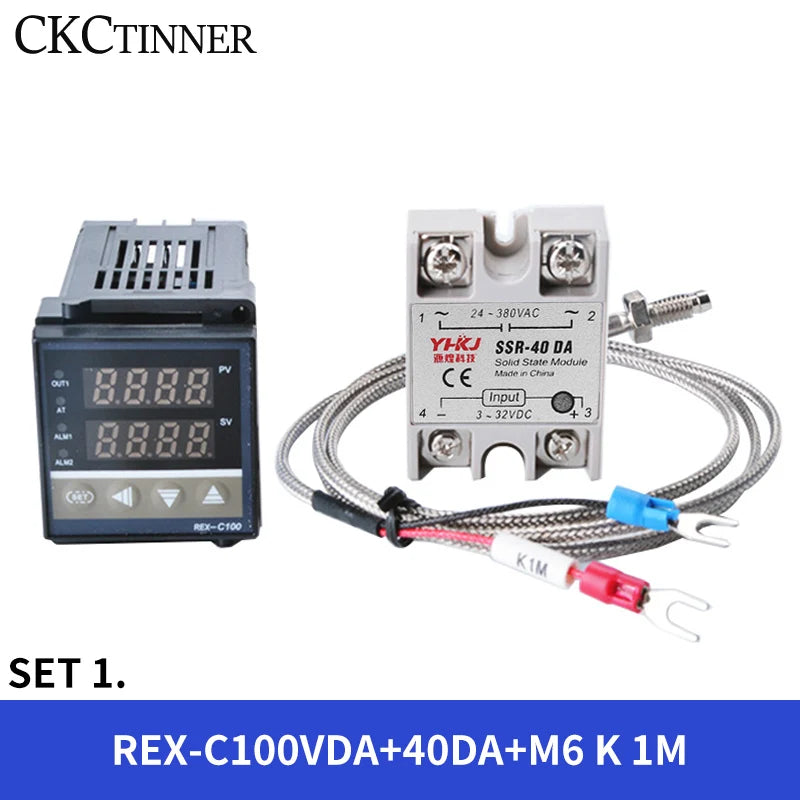 REX-C100 PID Temperature Controller Kit – 40A SSR & K Thermocouple PID Temperature Controller Axl set1