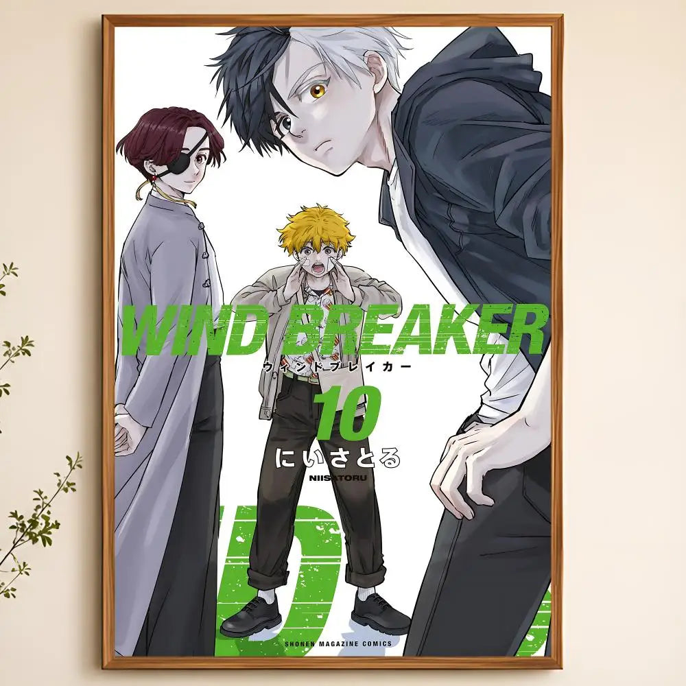 Wind Breaker Anime Poster – Waterproof Self-Adhesive Wall Art Anime Wall Poster Axl