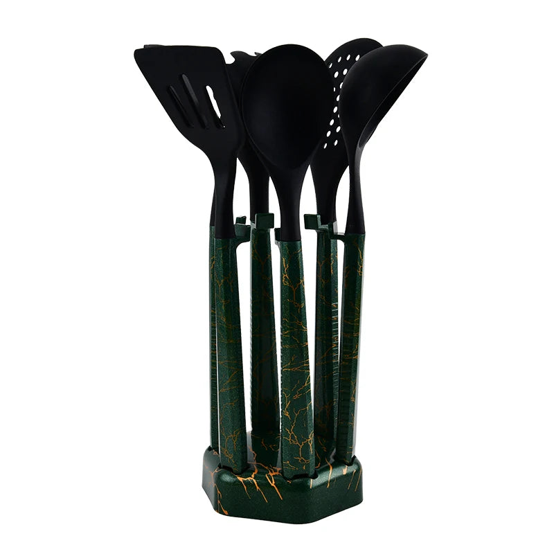 7-Piece Silicone Cooking Utensils Set – Non-Stick Safe Kitchen Silicone Utensil Set Axl