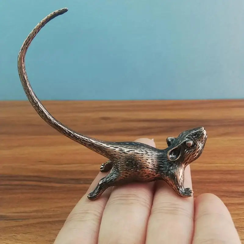 Antique Rat Incense Burner – Chinese Zodiac Metal Figurine Incense Burner Figurine Axl 1pc