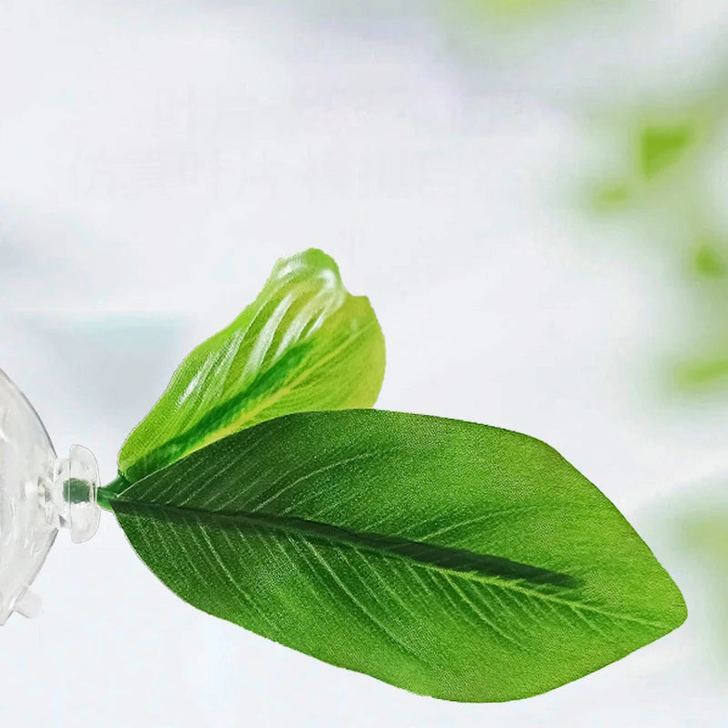 Fish Tank Leaf Hammock with Suction Cup – Betta Plant Decor Aquarium Plant Decor Axl
