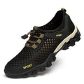 YBQJOO Men's Breathable Mesh Sneakers – Lace-Up Casual Shoe Casual Mesh Sneakers Axl black 44