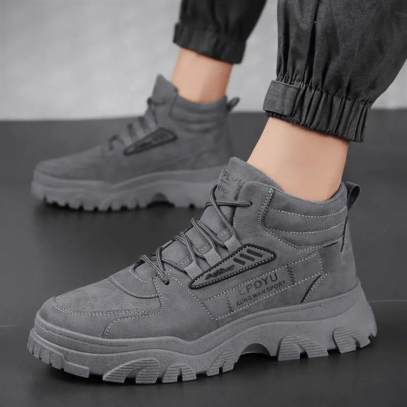 Men's Anti-Slip Winter Ankle Boots – Outdoor Sport Lace-Up Men's Ankle Boots Axl GRAY 41