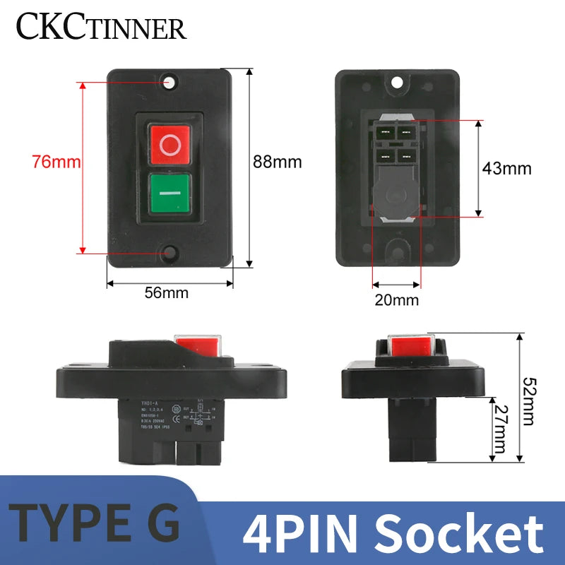 YH02A IP55 Electromagnetic Push Button Safety Switch – KLD28A KJD17A Push Button Switch Axl TYPE-G 4PIN SOCKET 220 V