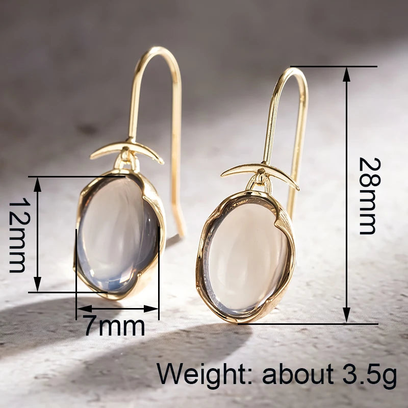 Huitan Oval CZ Drop Earrings – Vintage Fashion Jewelry Women Drop Earrings Axl
