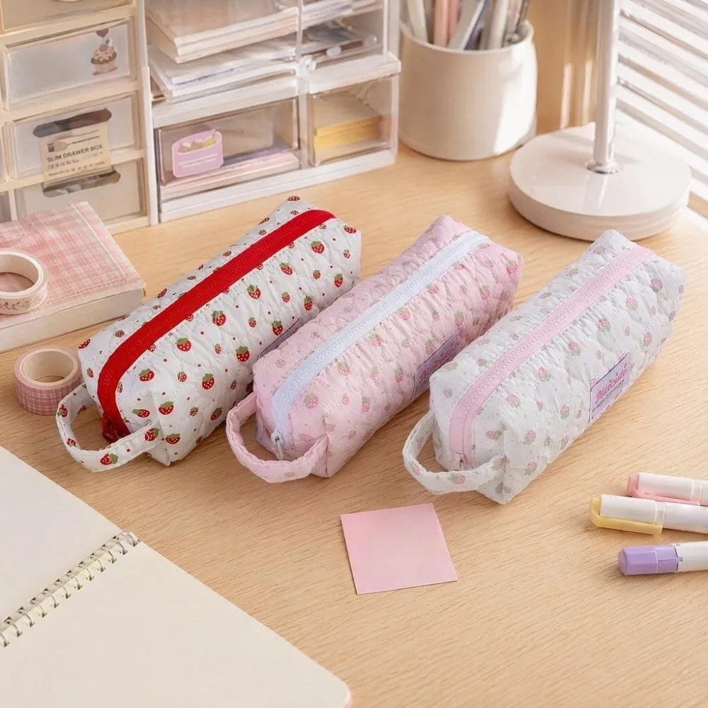 Strawberry Pencil Case – Large Capacity Korean Aesthetic Pouch Pencil Pouch Axl