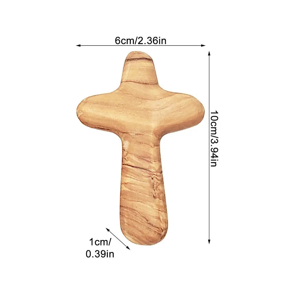 Olive Wood Palm Cross – Handheld Wooden Prayer Cross Pendant Wooden Prayer Cross Axl 10x6x1.7cm