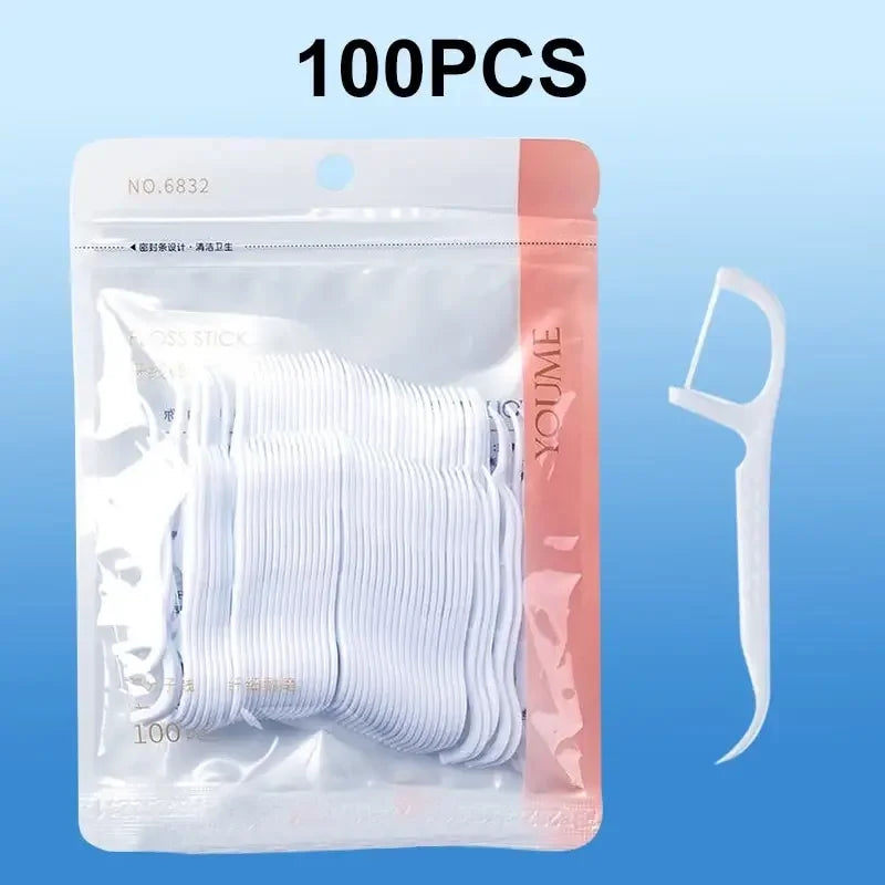 Disposable Dental Floss Picks 100/300/500 Pcs – Portable Flosser Dental Floss Picks Axl