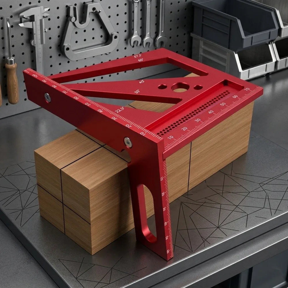 Aluminum Alloy Woodworking Miter Triangle Ruler & Protractor Woodworking Measuring Tool Axl