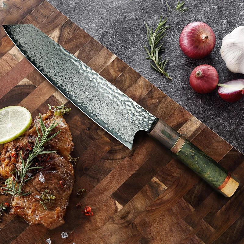YRIDEFE 8" Damascus Chef Knife – 67-Layer VG10 Steel Damascus Chef Knife Axl