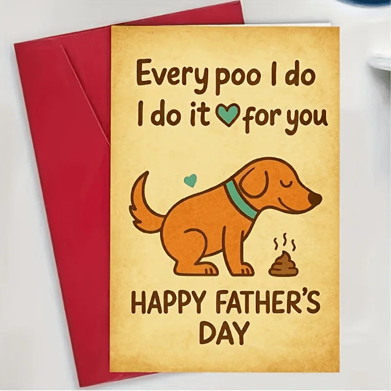 Father's Day Dog Lover Card with Envelope – Funny Pet Humor Greeting Card Axl