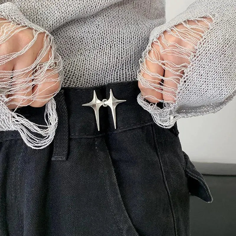 Star Adjustable Waist Belt Buckle Fastener for Jeans | Alloy Belt Buckle Fastener Axl