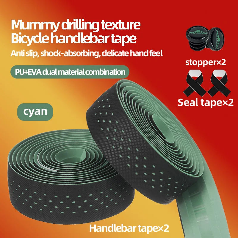Road Bike Handlebar Tape – Anti-Slip Breathable Carbon Wrap Handlebar Tape Axl Cyan