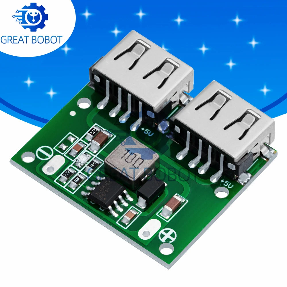 DC-DC Buck Converter 6-24V to 5V 3A Dual USB Step-Down Module Buck Converter Module Axl Default Title