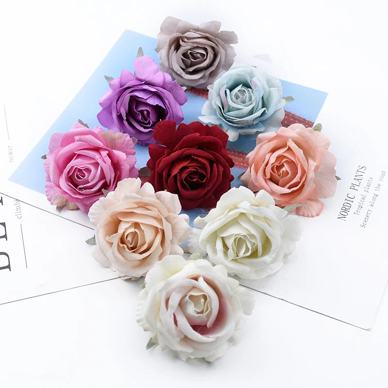 Velvet Silk Rose Heads 10/20 Pcs – Artificial Flowers for DIY Décor Artificial Silk Flowers Axl