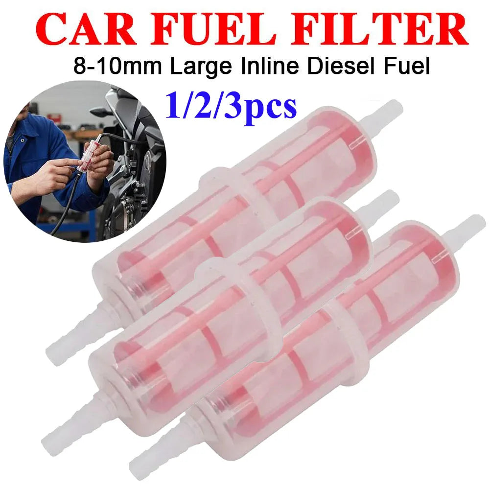 Universal Inline Diesel Fuel Filter 8mm–10mm Hose | 1/2/3 Pack Inline Fuel Filter Axl