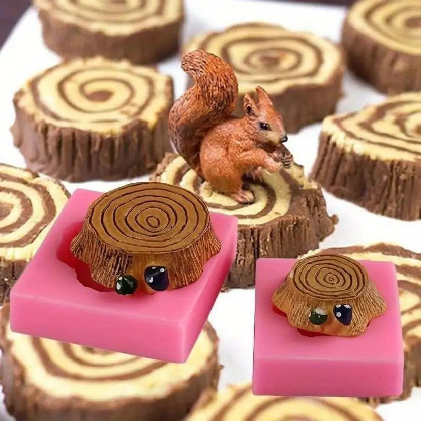3D Tree Stump Silicone Fondant Mold – Cake & DIY Baking Silicone Fondant Mold Axl