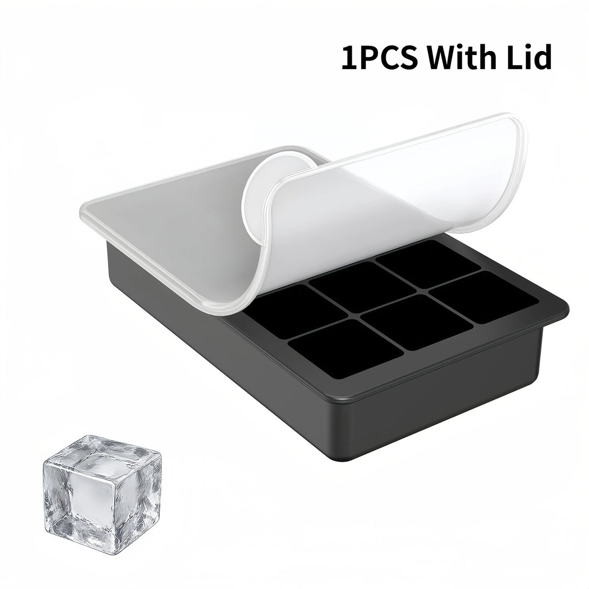 15-Grid Silicone Ice Cube Mold – Reusable Whiskey & Cocktail Tray Silicone Ice Cube Mold Axl 15 Grids With lid