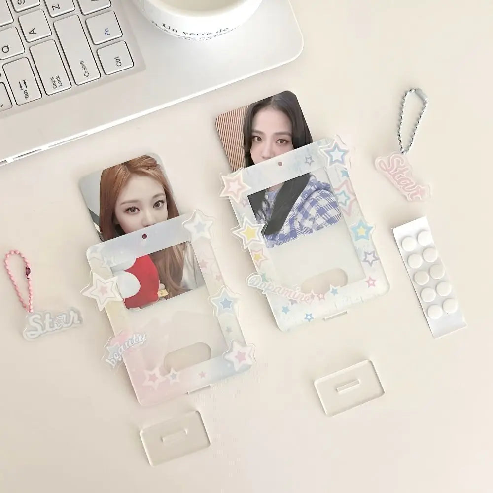 Korean Acrylic Idol Card Holder – Polaroid Photo Display Stand Acrylic Card Holder Axl