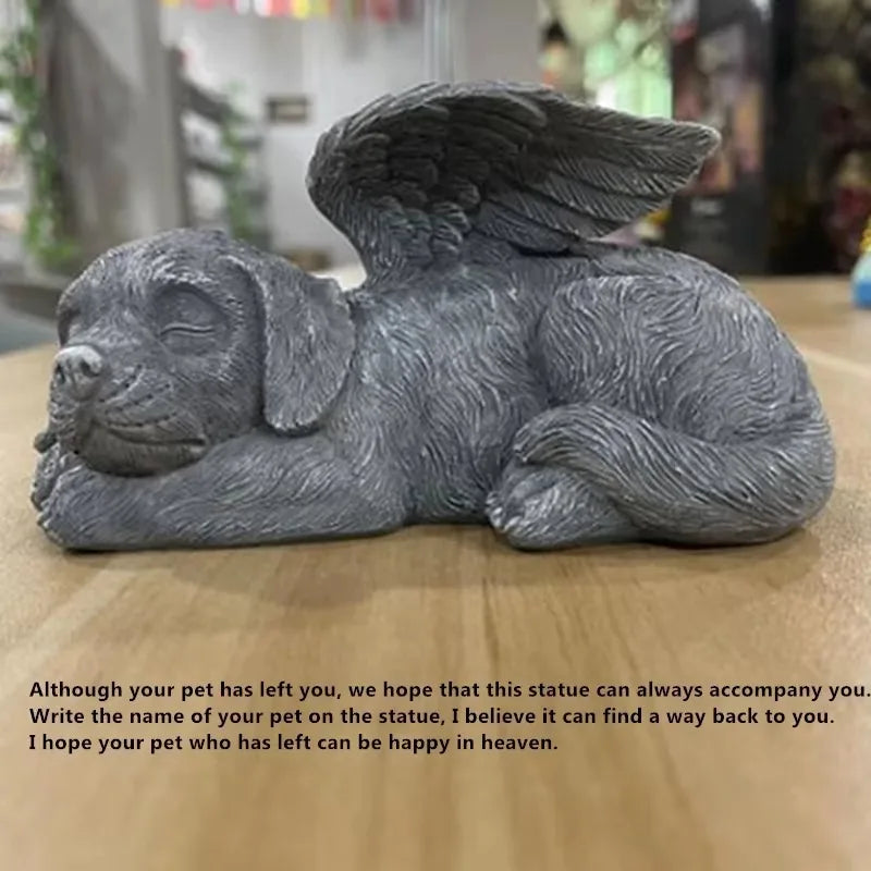 Resin Angel Dog & Cat Memorial Statue – Garden Keepsake Gift Garden Memorial Statue Axl