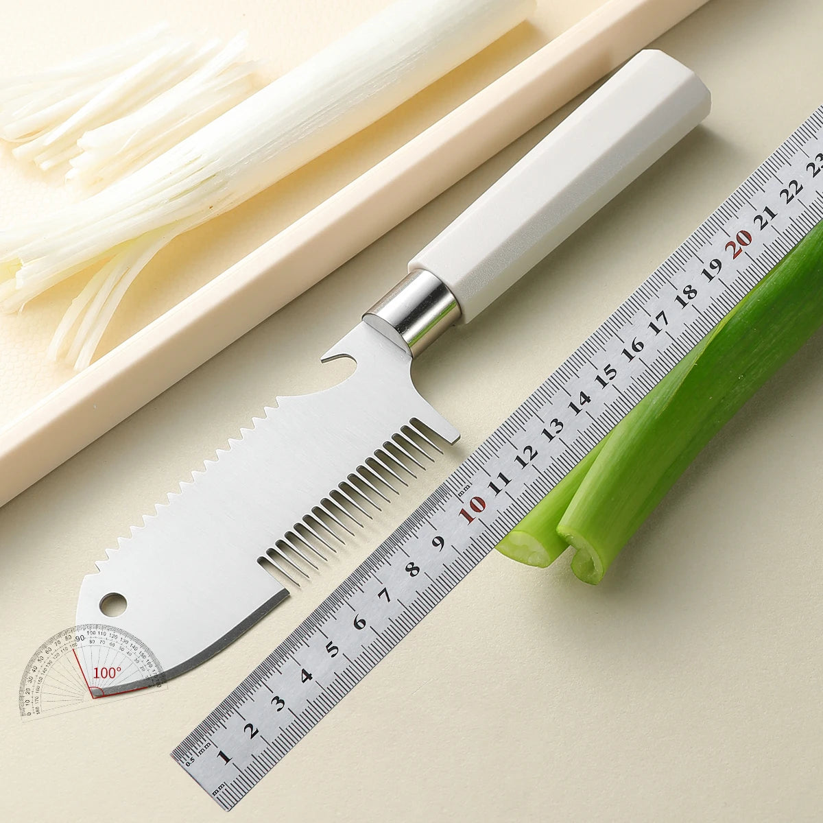 Stainless Steel Scallion Slicer – Ergonomic Vegetable Cutter Vegetable Slicer Axl