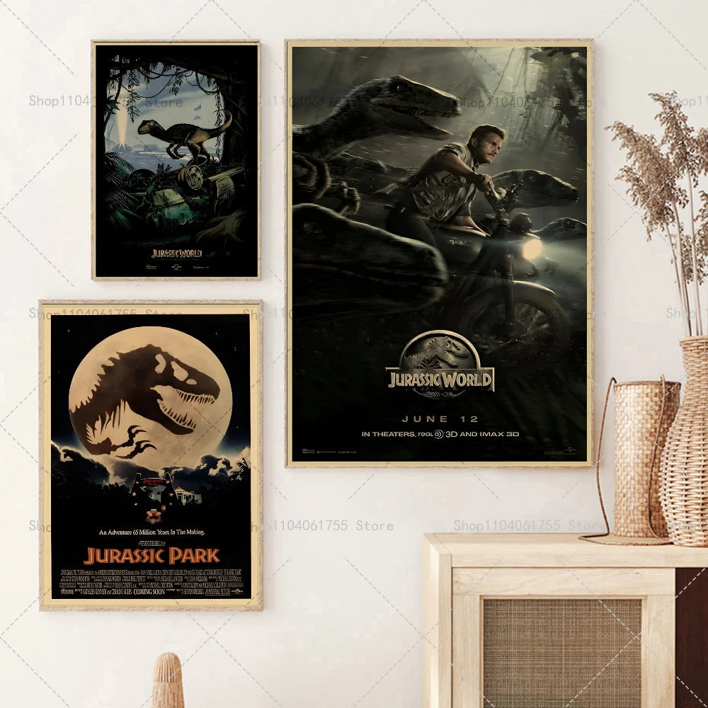 Dinosaur Jurassic Park Wall Poster – Waterproof Self-Adhesive Art Wall Art Poster Axl