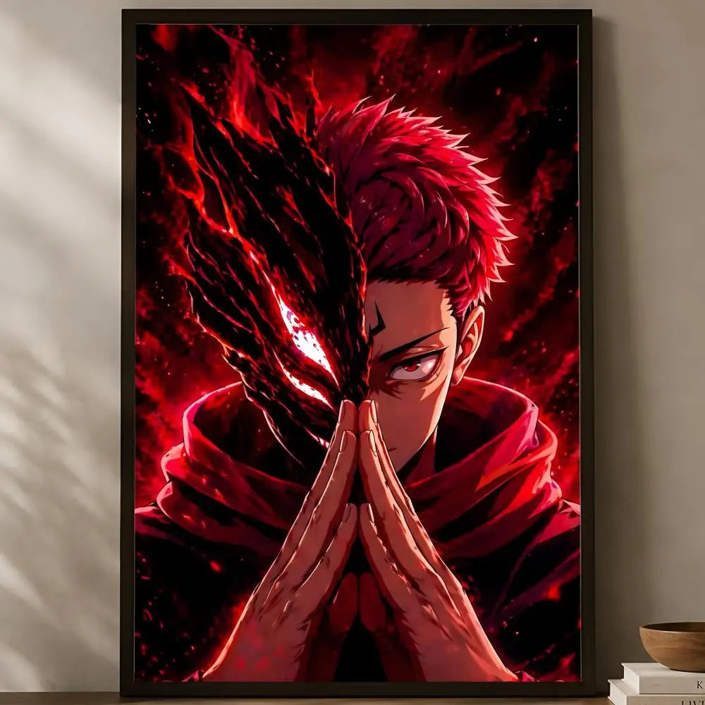 Yuji Itadori Self-Stick Anime Wall Poster – Waterproof HD Art Anime Wall Poster Axl White07 30X40cmNoframe