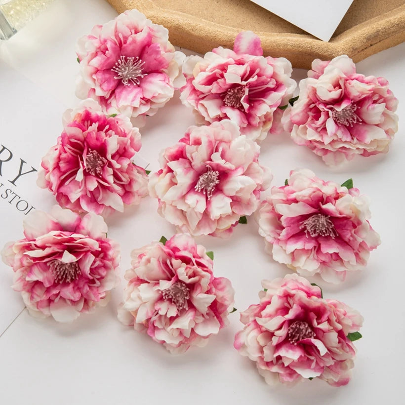 Silk Peony Artificial Flower Heads 10/30 Pcs – Wedding & Home Décor Artificial Flower Heads Axl color 4 10pieces