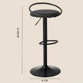 Adjustable Swivel Barstool – Modern Luxury Kitchen Island Chair Adjustable Bar Stool Axl Black-Black Cushion