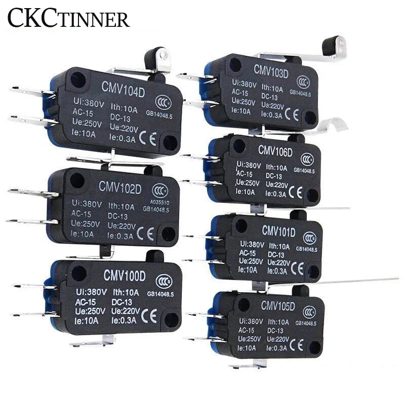CNTD CMV Series Micro Limit Travel Switch 10A 16A NO NC Self-Reset Micro Limit Switch Axl