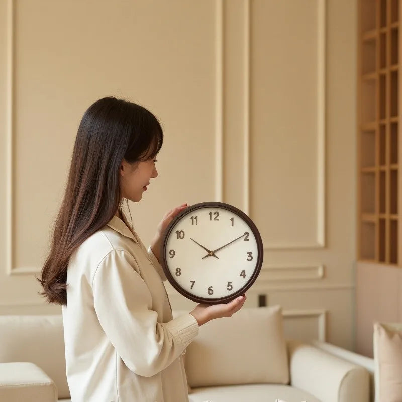 Modern Silent Wall Clock Brown – Minimalist Acrylic Home Decor Wall Clock Axl