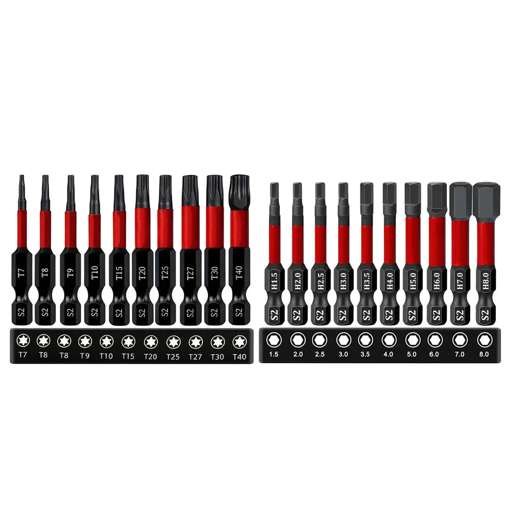 10-Pc 50mm Hex & Star Screwdriver Bit Set with Organizer Screwdriver Bit Set Axl