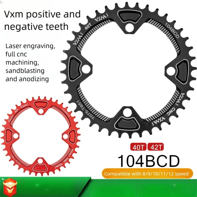 VXM 104BCD Narrow Wide MTB Chainring 32T–42T CNC Aluminum 1x MTB Chainring Axl