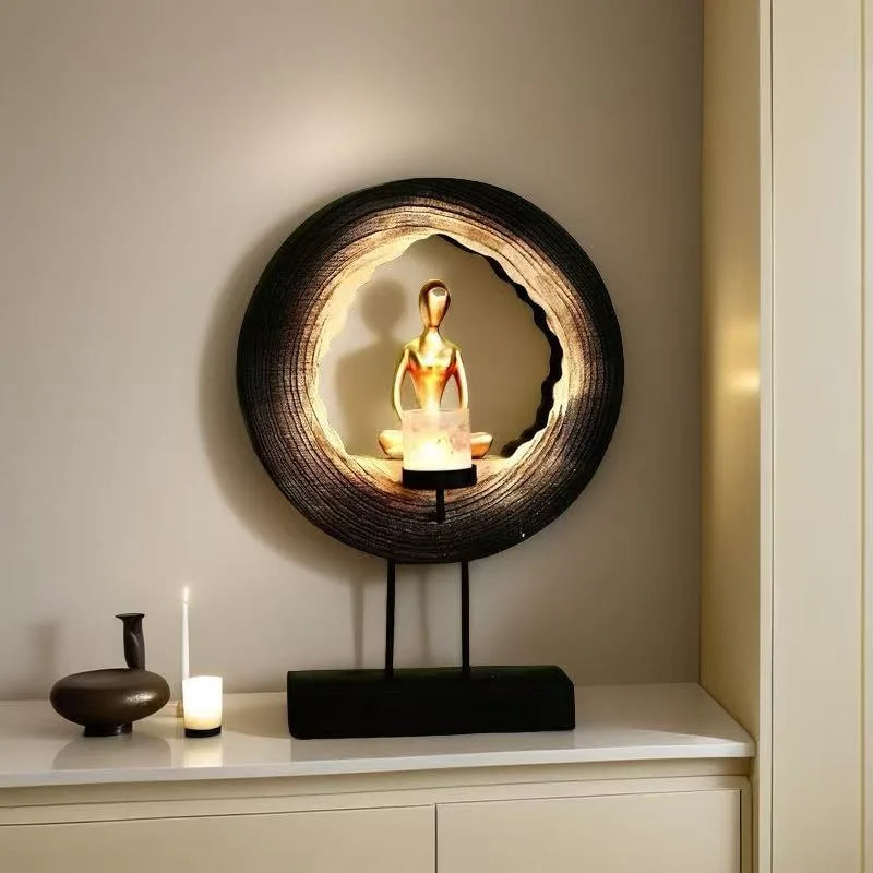 Retro Wooden Candle Holder Figurine – Modern Home Décor Candle Holder Figurine Axl