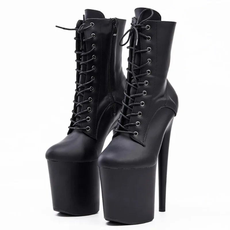 Women's Platform Ankle Boots – 20cm Spike Heel Zip-Up Platform Ankle Boots Axl