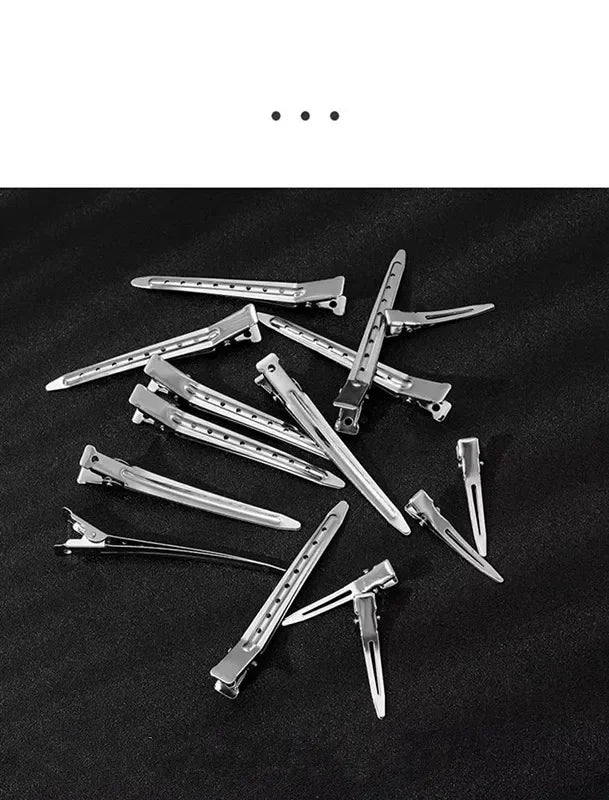 10-Pack Stainless Steel Duckbill Hair Clips – Salon & Makeup Hair Styling Clips Axl