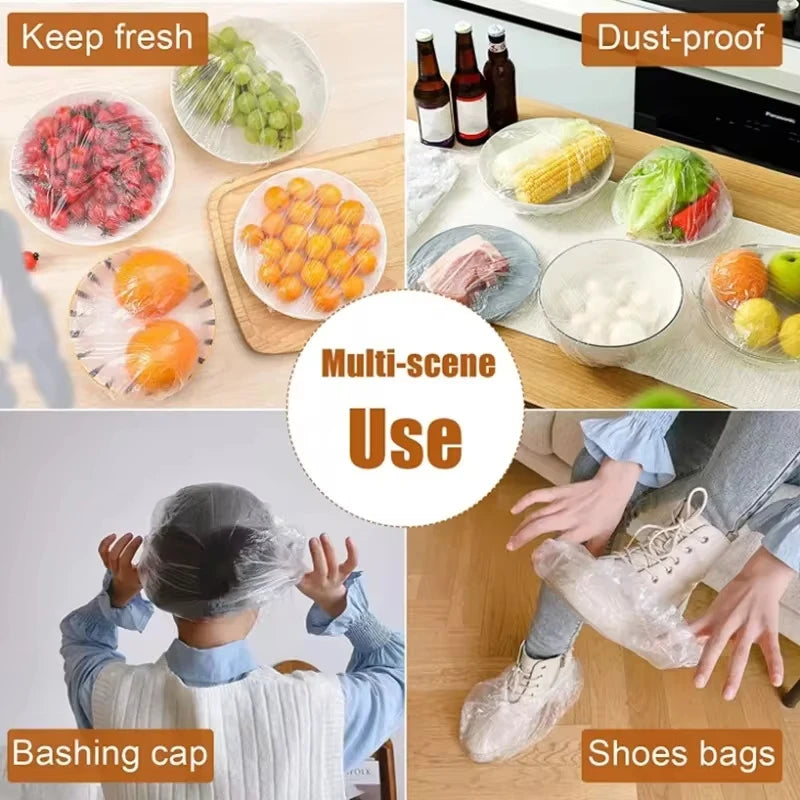 100-Pack Disposable Shower Caps – Waterproof Elastic Plastic Disposable Shower Cap Axl