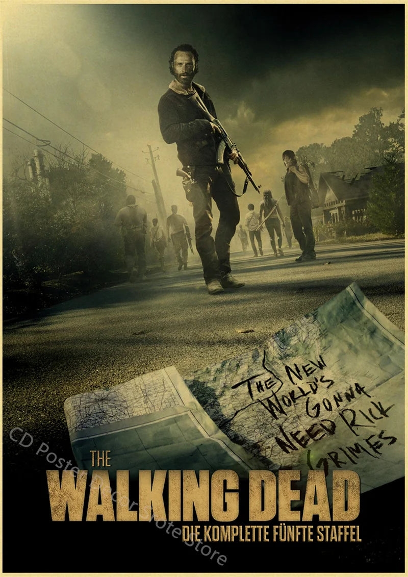 Walking Dead Retro Vintage Poster | Wall Art Print A3/A4