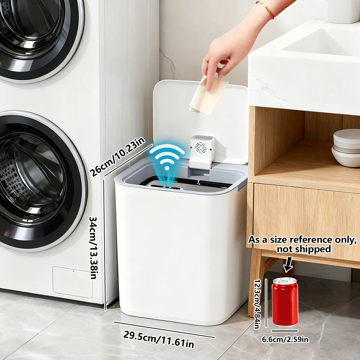 Touchless Smart Trash Can – Auto Sensor Lid Bin for Kitchen Sensor Trash Can Axl White