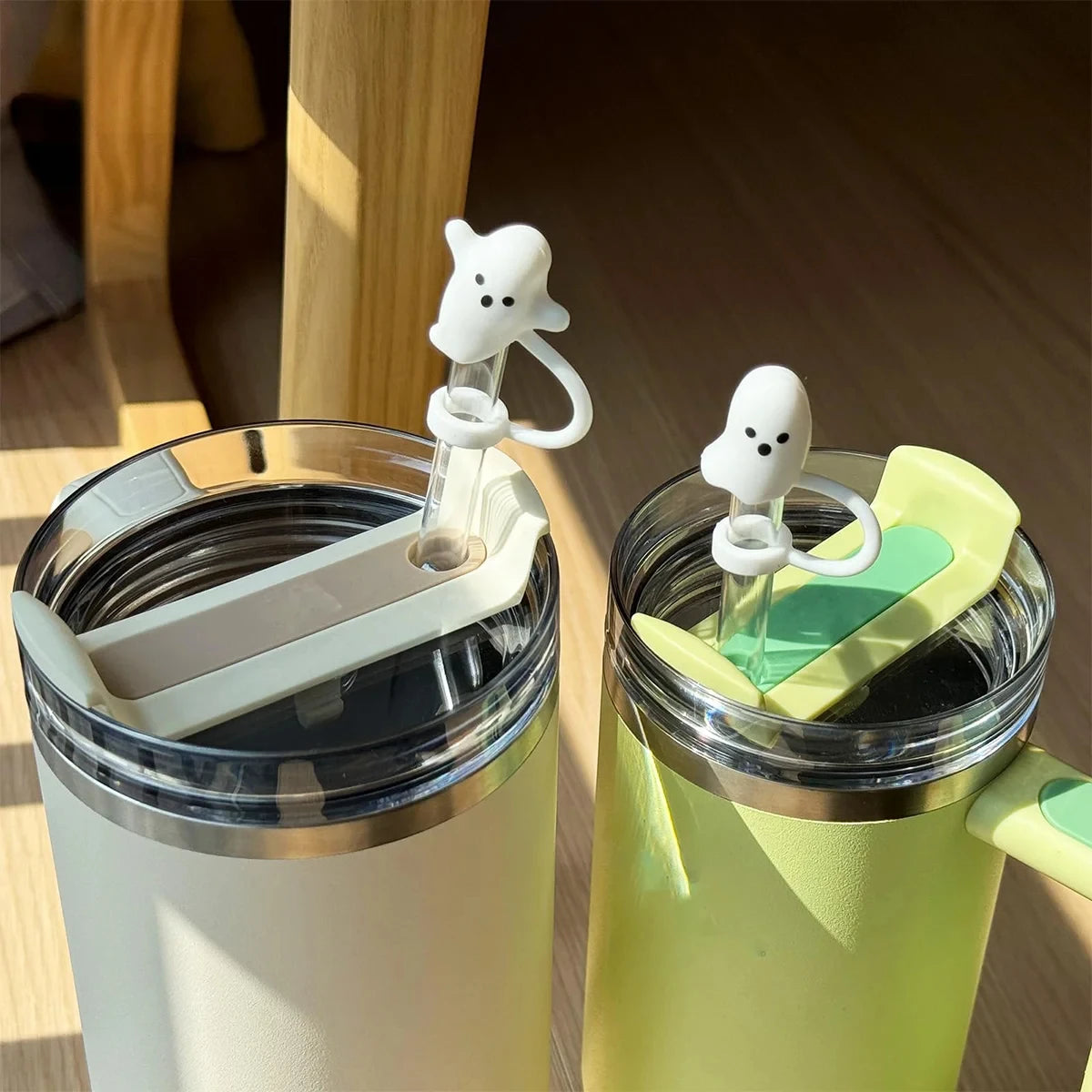Ghost Silicone Straw Topper Caps for Stanley 30 & 40 oz Cups Straw Topper Caps Axl