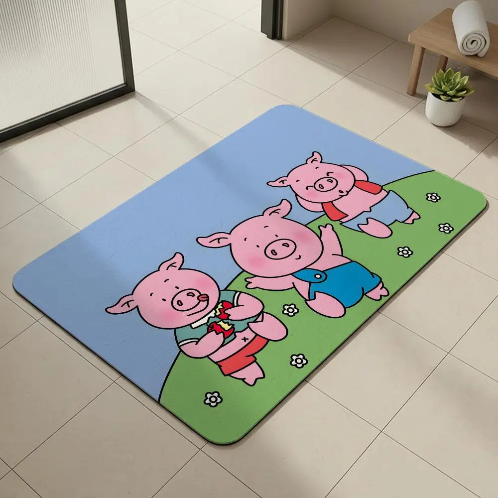 Masha & Bear Diatomite Bath Mat – Quick Dry & Anti-Slip Diatomite Bath Mat Axl White9 50x80cm