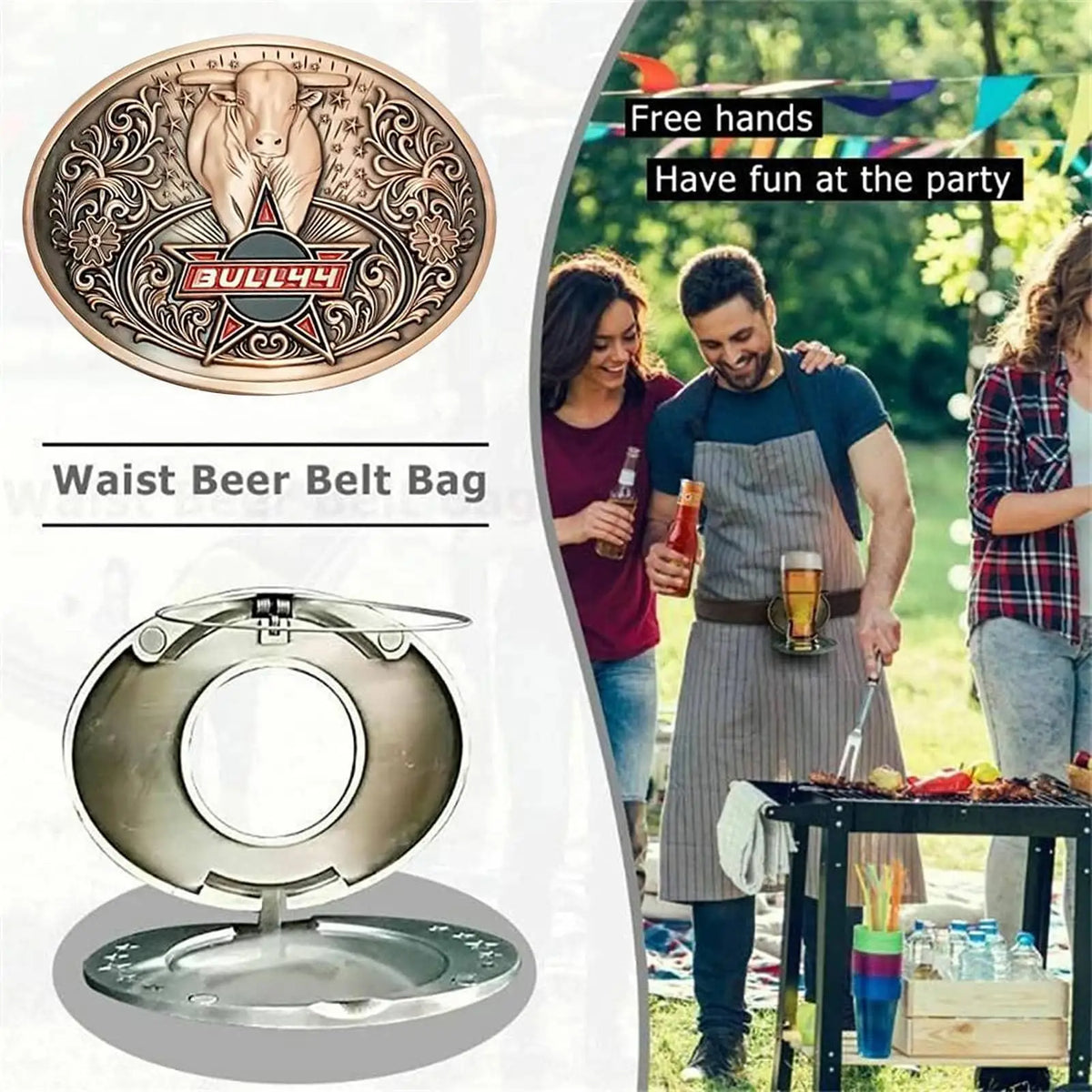 Zinc Alloy Beer Belt Buckle – Hands-Free Bottle Holder Belt Bottle Holder Axl