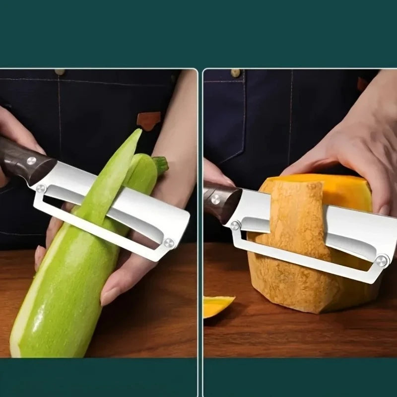 KEMORELA Stainless Steel Peeler & Slicer – Wooden Handle Vegetable Peeler Axl