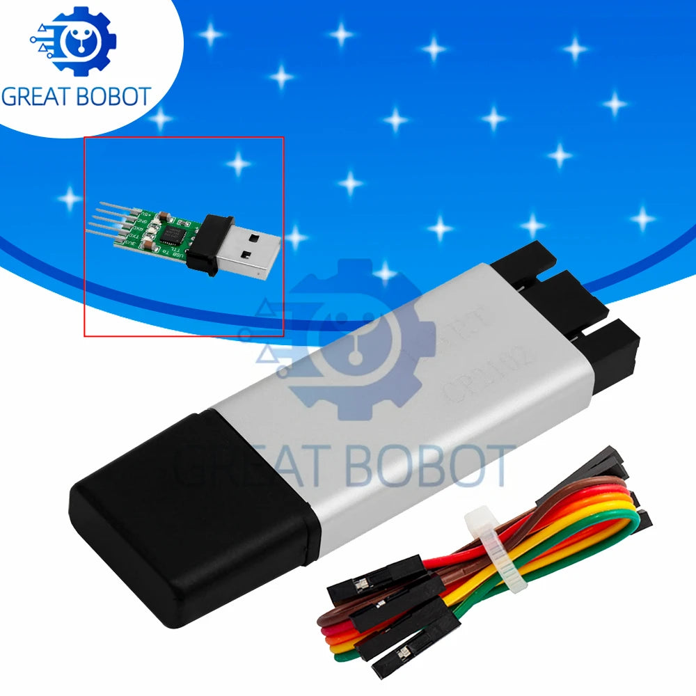 CP2102 USB to TTL UART 6-Pin Serial Converter Module USB Serial Converter Axl Default Title