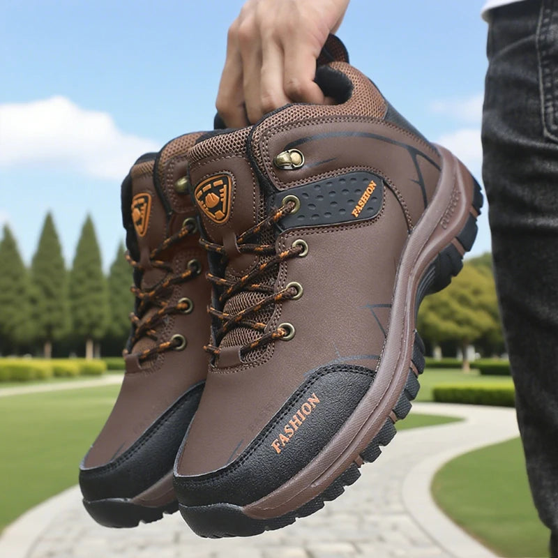 ZULIWAGN Men's High-Top Hiking Boots – Lightweight Outdoor Men's Hiking Boots Axl 44 Brown