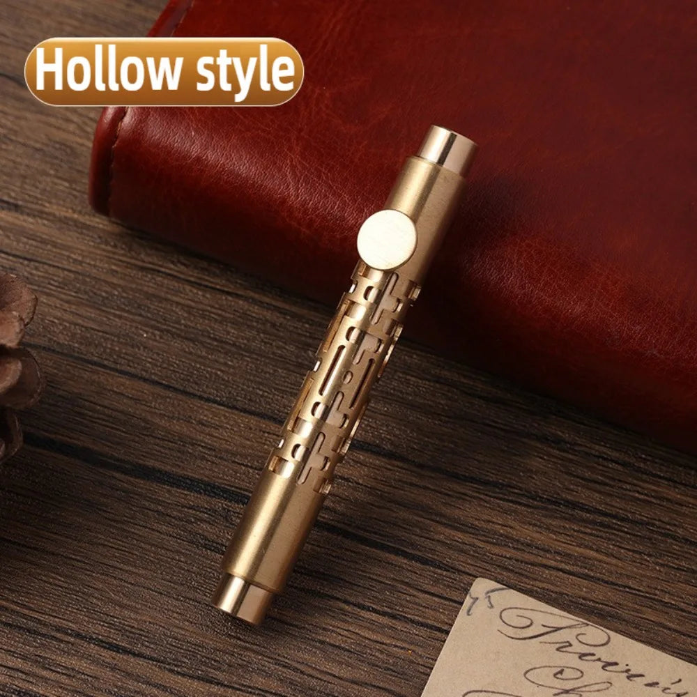 Retro Brass Fountain Pen – Mini Pocket Scalable Writing Pen Fountain Pen Axl Hollow Style