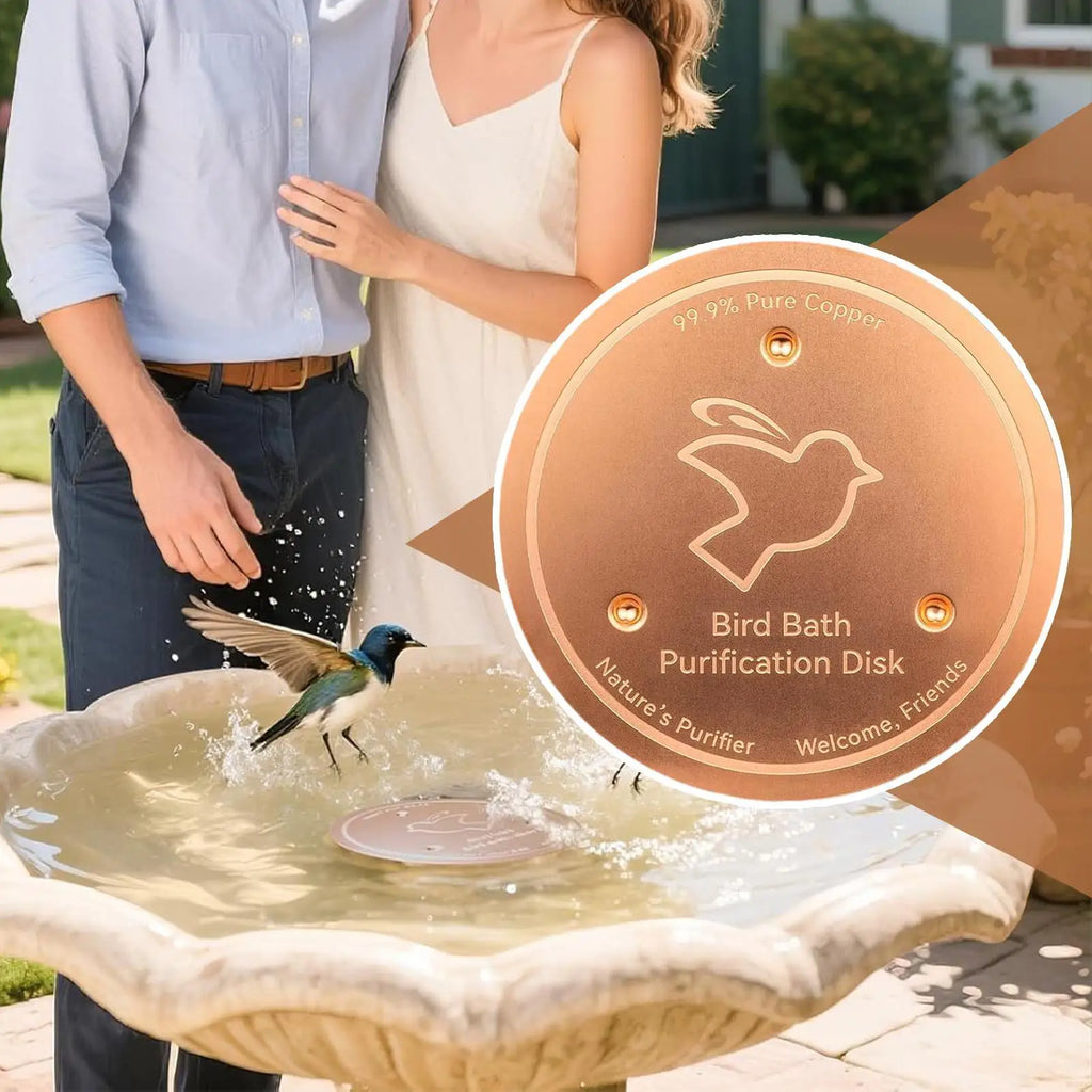 Copper Bird Bath Purification Disk | Triple-Point Support Bird Bath Accessory Axl